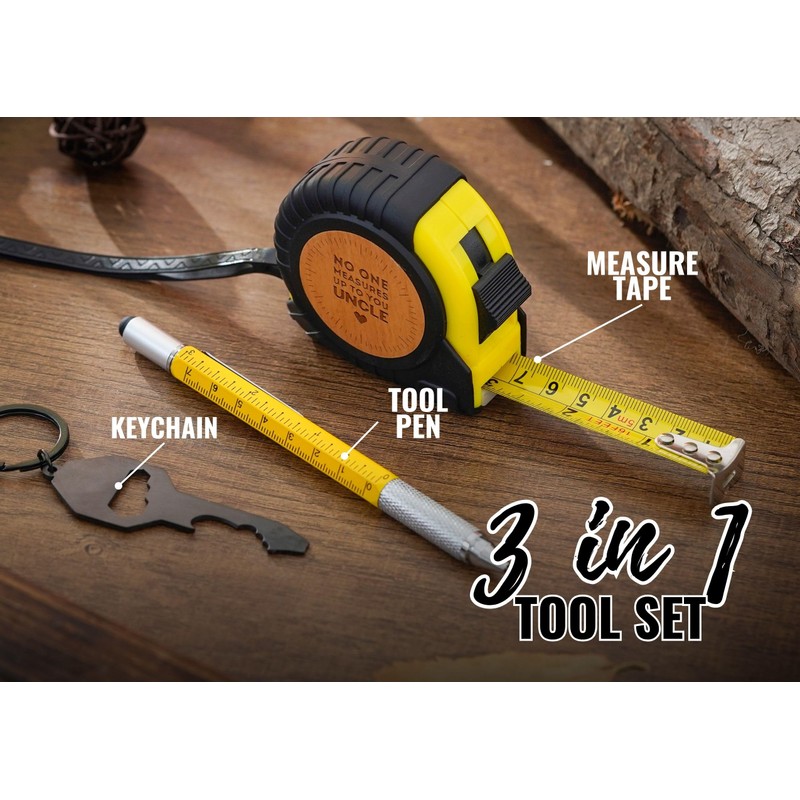 INNObeta Uncle Gifts Tool Set, 16-Foot Easy Read Retractable Tape
