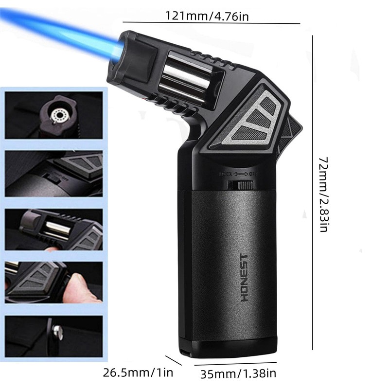 OLDENDO Butane Torch Lighter Refillable Adjustable Jet Flame, Multipurpose Outdoor