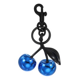 PATIKIL Cherry Keychain for Women Bag Purse Charm Cute Cherry Accessories with Key Ring and Clip for Handbag Keys Car Ring, Blue-Black