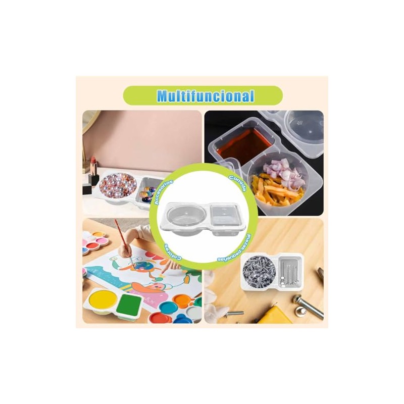 Uibolos 20pcs Snack Container,Contenedores para Snacks Reutilizables,Double Compartment Snack Containers