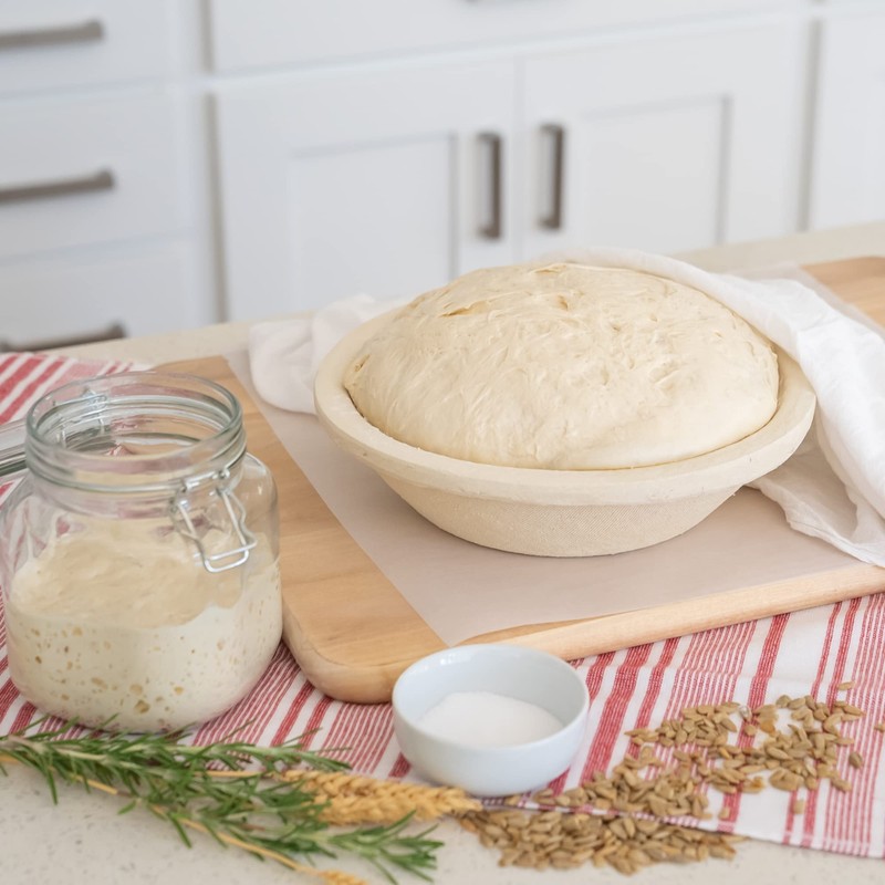 Bulka Large Round 9" 1kg Waffle Banneton Bread Proofing Basket