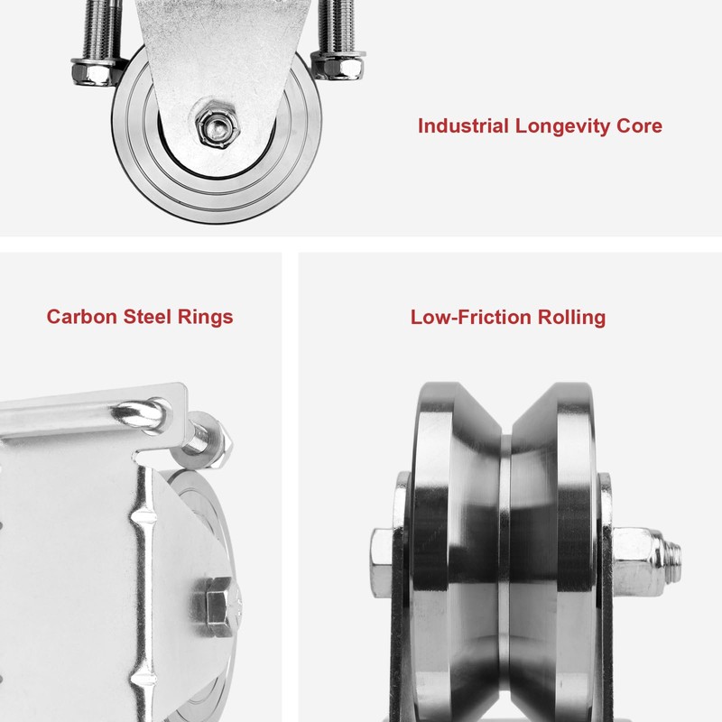 joytrace Heavy Duty 4" V-Groove Slide Gate Wheel Kit -