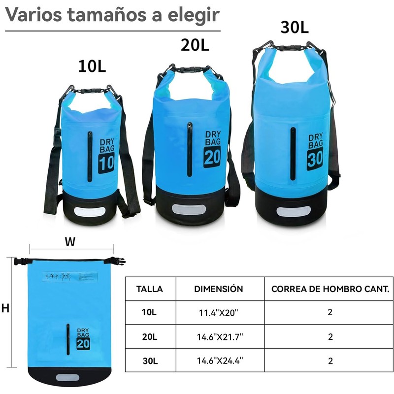 Bolsa Impermeable, Bolsa Seca 10l 20l 30l Con Funda Impermeable