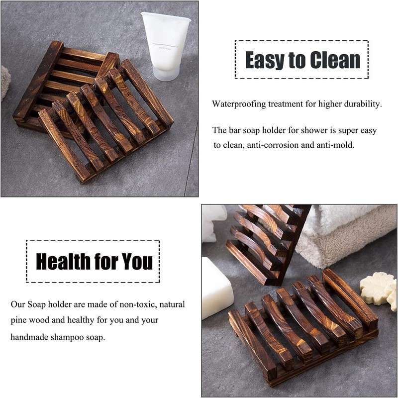 Kandid Bamboo Soap Dish - Single Pack with Drip Holes