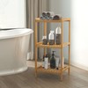 kinbor 3-Tier Bamboo Shelf Freestanding - Space-Saving Bathroom Standing Shelf