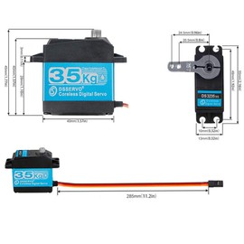 ZOSKAY 35kg high Torque Coreless Motor servo Metal Gear Digital and Stainless Steel Gear servo arduino servo for Robotic DIY,RC car (Control Angle 180°)