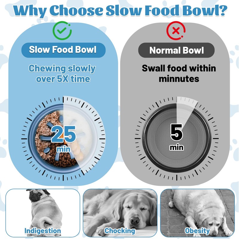 Slow Feeder Dog Bowl, Anti Choke Slow Eat Dog Bowl