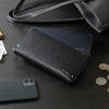 GROOVE GEAR ggs-1014 Men's Long Wallet, Saffiano Leather, Round Zipper,