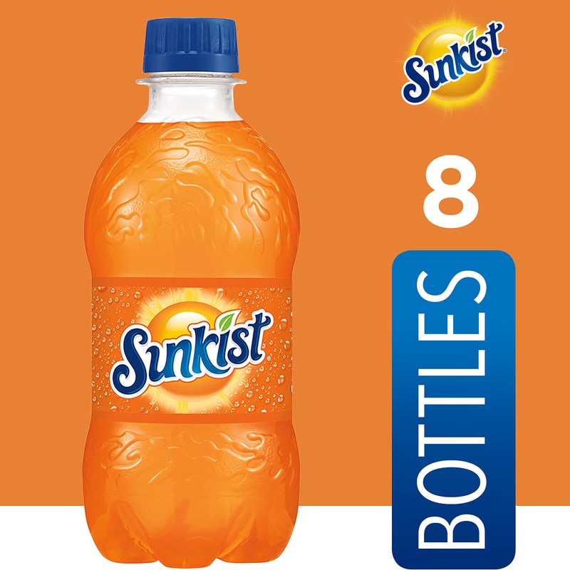 Sunkist Orange Soda, 12 fl oz bottles, 8 pack