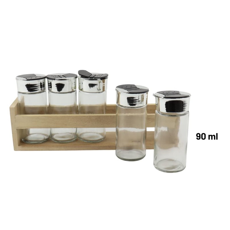Difuzed Excellent Houseware Spice Rack with Wooden Stand, Set of