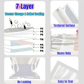 200 Quart Vacuum Sealer Bags for Food Saver Freezer Bag 6"x10" Vacuum Seal Sous Vide Cooking Bags Rolls Pre Cut Small Food Storage Commercial Grade Airtight Heavy Duty BPA Free