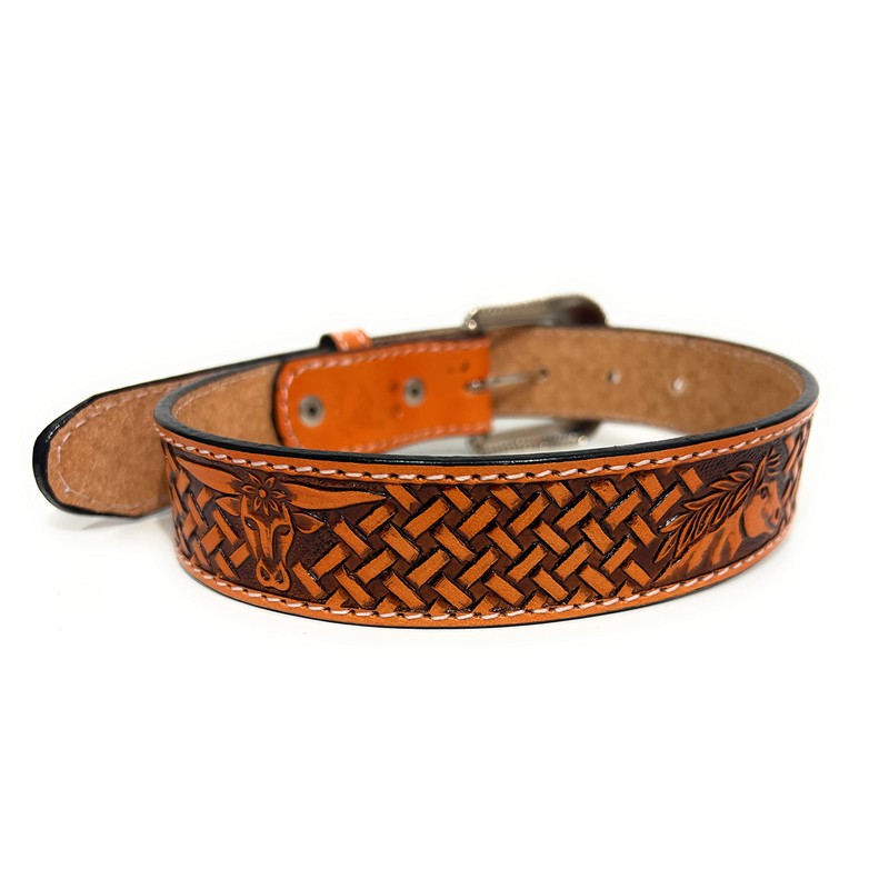 Kids Western Belt - Boys Genuine Leather Cowboy Rodeo Belt