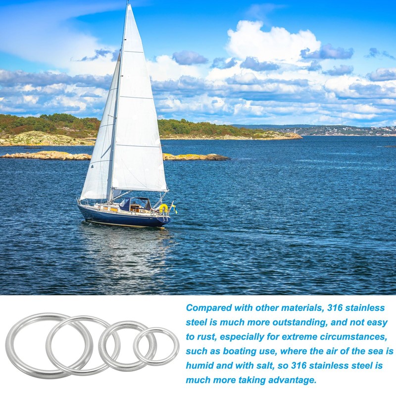 PATIKIL 2 Pcs Metal Rings 1.6 Inch 316 Stainless Steel