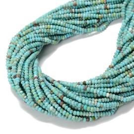 Unbranded Blue Turquoise Faceted Rondelle Beads Size 2x3mm 15.5'' Strand