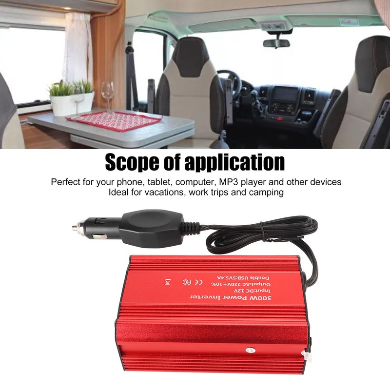 300W Car Power Inverter DC12V to 220V Portable Car Converter