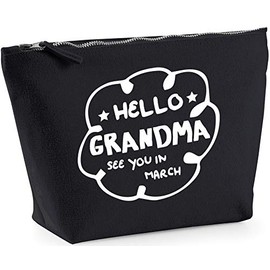 Hippowarehouse Hello Grandma See You In March printed make up cosmetic wash bag 18x19x9cm