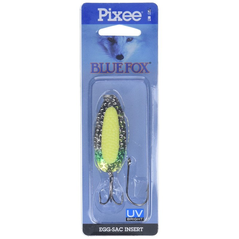 Blue Fox Pixiee Spoon, 1/2-Ounce, Fluorescent Chartreuse UV