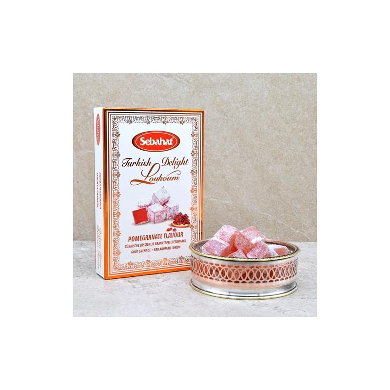 Sebahat Turkish Delight Lokum in Gift Box (Pomegranate Flavour, 200g)