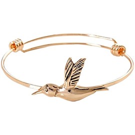 Giftcraft Thoughts to Share Expandable Bracelet "Hummingbird Joy" Rose Gold Tone