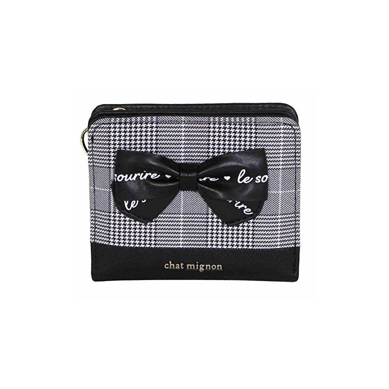 Yamamoto wbc-104 Mary Crown Ribbon Check Round Bifold Wallet, Mini