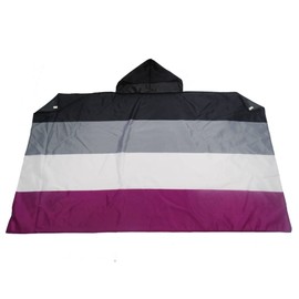 AZ FLAG - Cape Flag Rainbow Sexless - 150 x 90 cm - Asexuality Cape Flag 100% Polyester with Integrated Sleeves and Hood - Body Flag 80 g