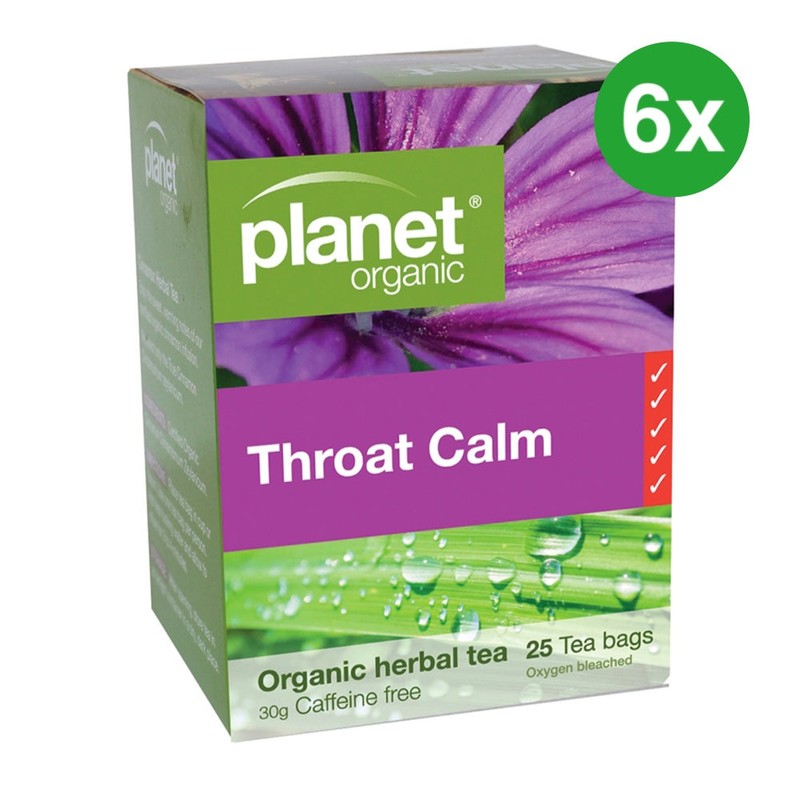 PLANET ORGANIC Throat Calm Herbal Tea - 25 Bags, 1