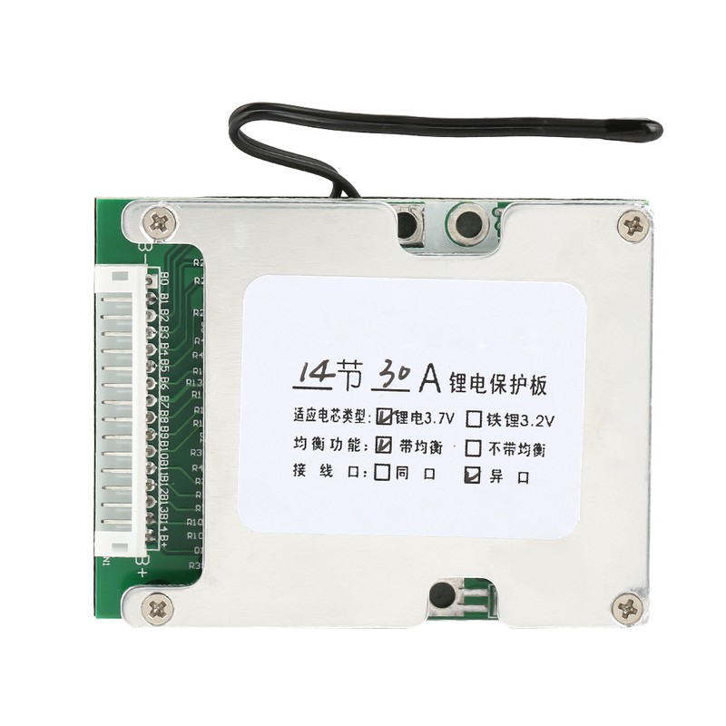 14S 30A Lithium Battery Protection BMS PCB Board with Balance