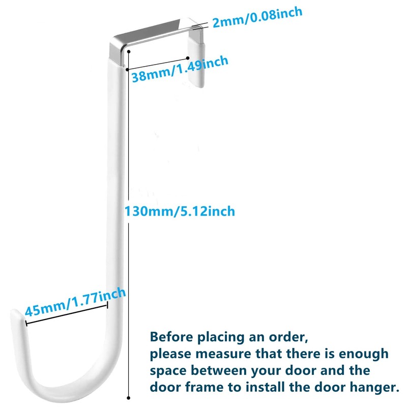 Over The Door Hook White -3Pcs Stainless Steel The Door