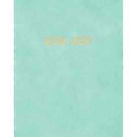 Mint Green Planner 2026–2027: Monthly Teal Calendar for Women, Minimalist Pastel Aesthetic, 2026 2027 Large 8 x 10