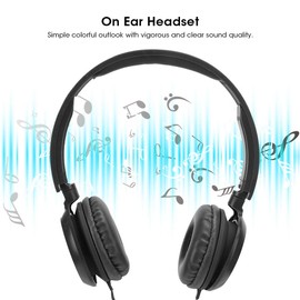 Wired Music Headset, Handsfree Earpiece Wired Headphones Durable Portable Noise Canceling Function Wired with 3.5mm Port for Smart Phones for PC(Black)