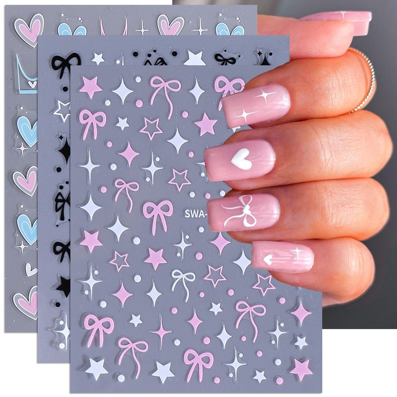 Bow Nail Stickers for Nail Art Heart Nail Art Stickers
