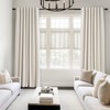 Topfinel Linen Blackout Curtains 96 Inch Long, Boho Farmhouse Ivory