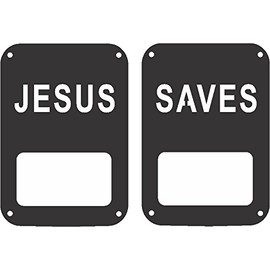 JeepTails Jesus Saves Tail Light Covers Compatible with Jeep JK Wrangler Tail lamp Light Covers - Black - Set of 2