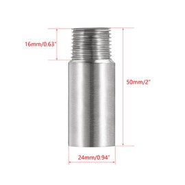 OFOWIN Shower Head Extension Arm Stainless Steel, 1/2 PT Male to 1/2 PT Female Thread, 50mm Length Nipple Cast Pipe Fitting Coupler for Kitchen Bathroom Faucet