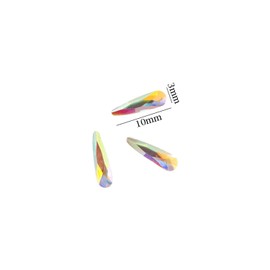 Honbay 100PCS 3x10mm Crystal AB Flat Back Rhinestones Super Shiny Raindrop Shaped Gems Diamonds for Nail Art, DIY Crafts, Phone, Clothes, Shoes and More