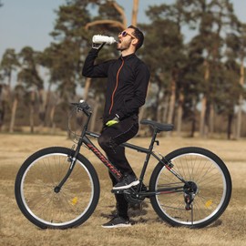 Ecarpat Mountain Bike 26 Inch for Men Women, 21 Speeds High-Carbon Steel Frame, Front Suspension Sport Bicycle, Adult Teens MTB Bicycle for Snow City Commuters and Short Trip