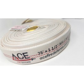 Fire hose 75' x 1.5" New Improved single jacket lay flat attack fire hose TPU lined brass plated coupling NH NST Thread