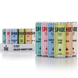 Spade Soda Deluxe Variety 12 Pack, Premium All-Natural, No Sugar, No Calories, Electrolytes, Magnesium, Potassium, Healthy Non GMO, Sweet Quality Stevia, No Artificial Sweeteners, Great Taste, Bold Taste