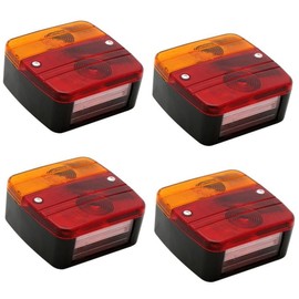 hillfield® Universal Rear Lights 12 V for Car Trailers Complete with Bulbs (Pack of 4)