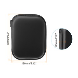 PATIKIL 160x130mm Electronic Notebook Case EVA Hard Waterproof Rectangle Travel Carrying Case with Zipper Digital Multimeter Camera Charging Cord Earphone Black