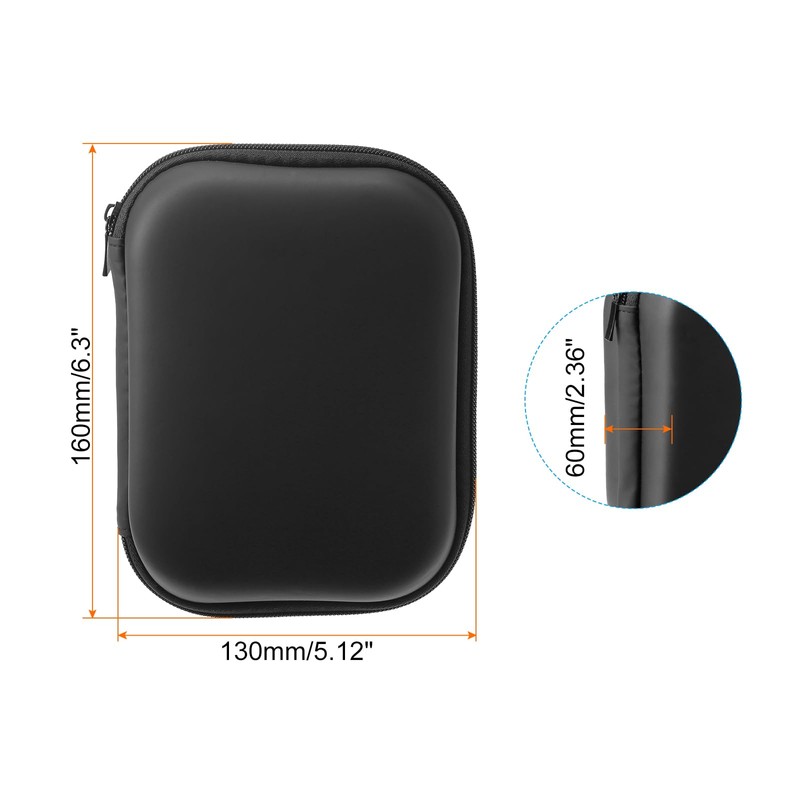 PATIKIL 160x130mm Electronic Notebook Case EVA Hard Waterproof Rectangle Travel