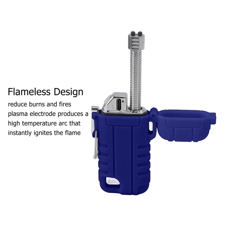 USB Rechargeable Lighter Windproof Dual Arc Lighter Waterproof Flameless Electric