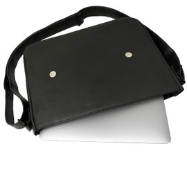AGOZ Laptop Messenger Bag, Leather Shoulder Bag for Laptop or Tablet, Water Resistant Case for Computers