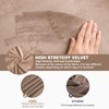 NeColorLife Ottoman Cover Square Velvet Ottoman Slipcover Thick Stretchable Footrest