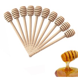 Wooden Honey Dipper Stick Collecting Dispensing Drizzling Jam Portable Wedding Party (6 inch) (50pcs)