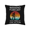 Weekend Forecast Autumn Leaf Blower Throw Pillow