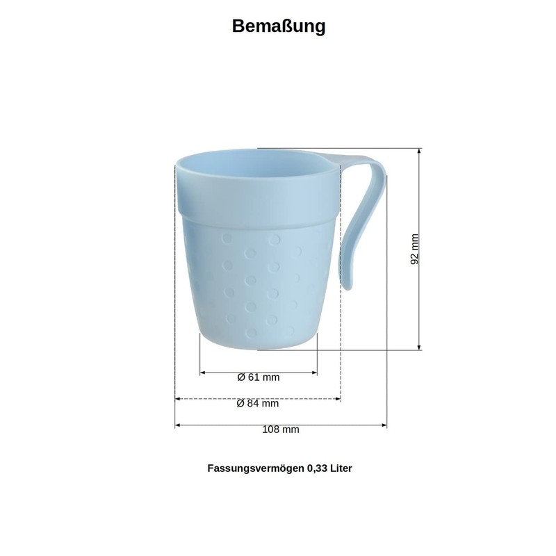 Engelland - Pack of 10 Drinking Cups with Handle, Plastic