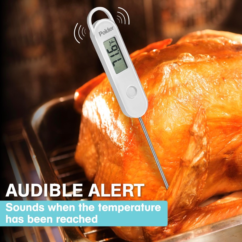 Polder Stable-Read Instant Read Thermometer, Digital Thermometer for Cooking, Food