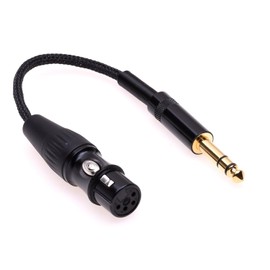 GAGACOCC DIY TRS Audio Adapter 1/4 6.35mm Male to 4-pin XLR Female Balanced Headphone HiFi Cable