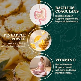 Probiotic Gummies for Women, Pineapple Flavor, 60 Gummies, 30 Servings | Daily probiotic formula for feminine wellness and pH balance; vegan and glute